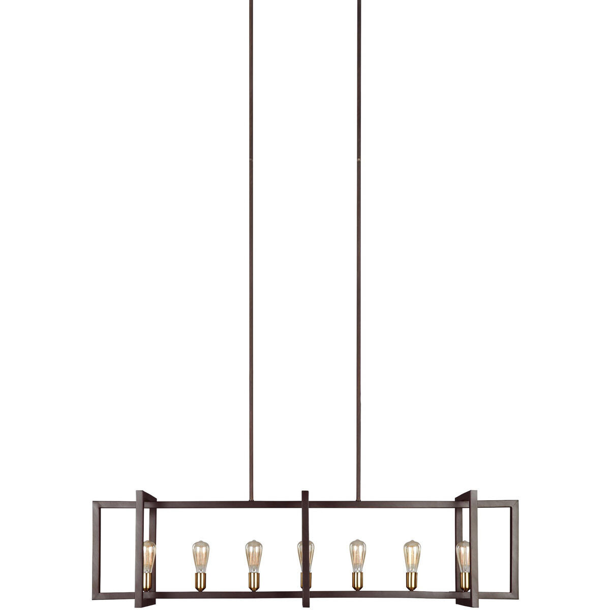 Sean Lavin Finnegan 7 Light 60 inch New World Bronze Linear Chandelier Ceiling Light