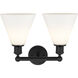 Berkshire 2 Light 17 inch Matte Black Bath Vanity Light Wall Light in Matte White