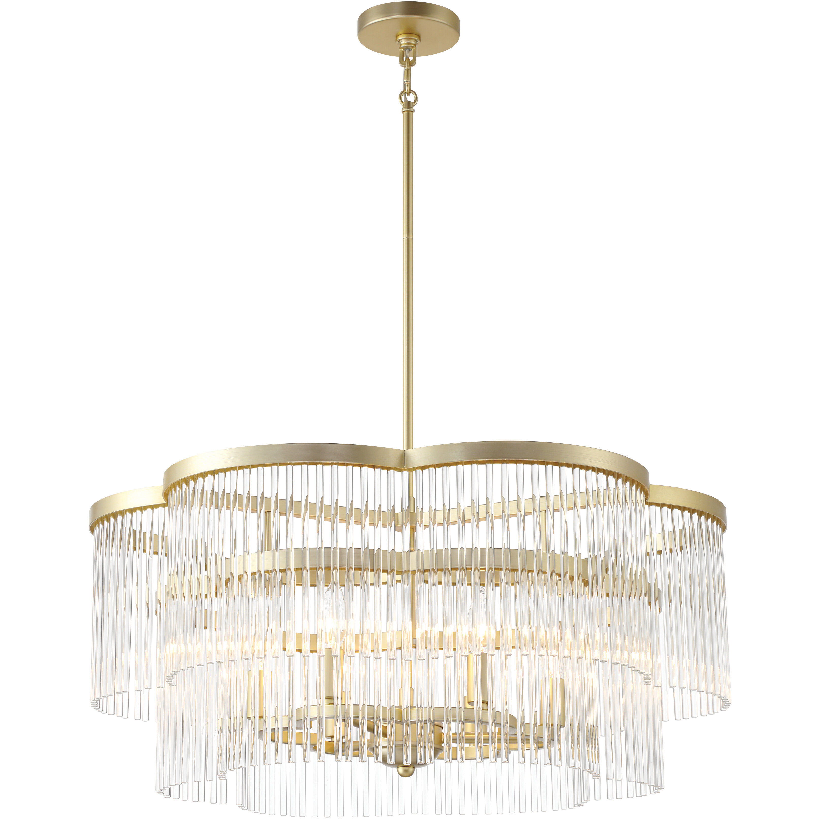 Azura 6 Light 28 inch Heirloom Brass Scalloped Pendant Ceiling Light