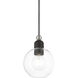 Downtown 1 Light 6.5 inch Black with Brushed Nickel Accents Mini Pendant Ceiling Light, Sphere
