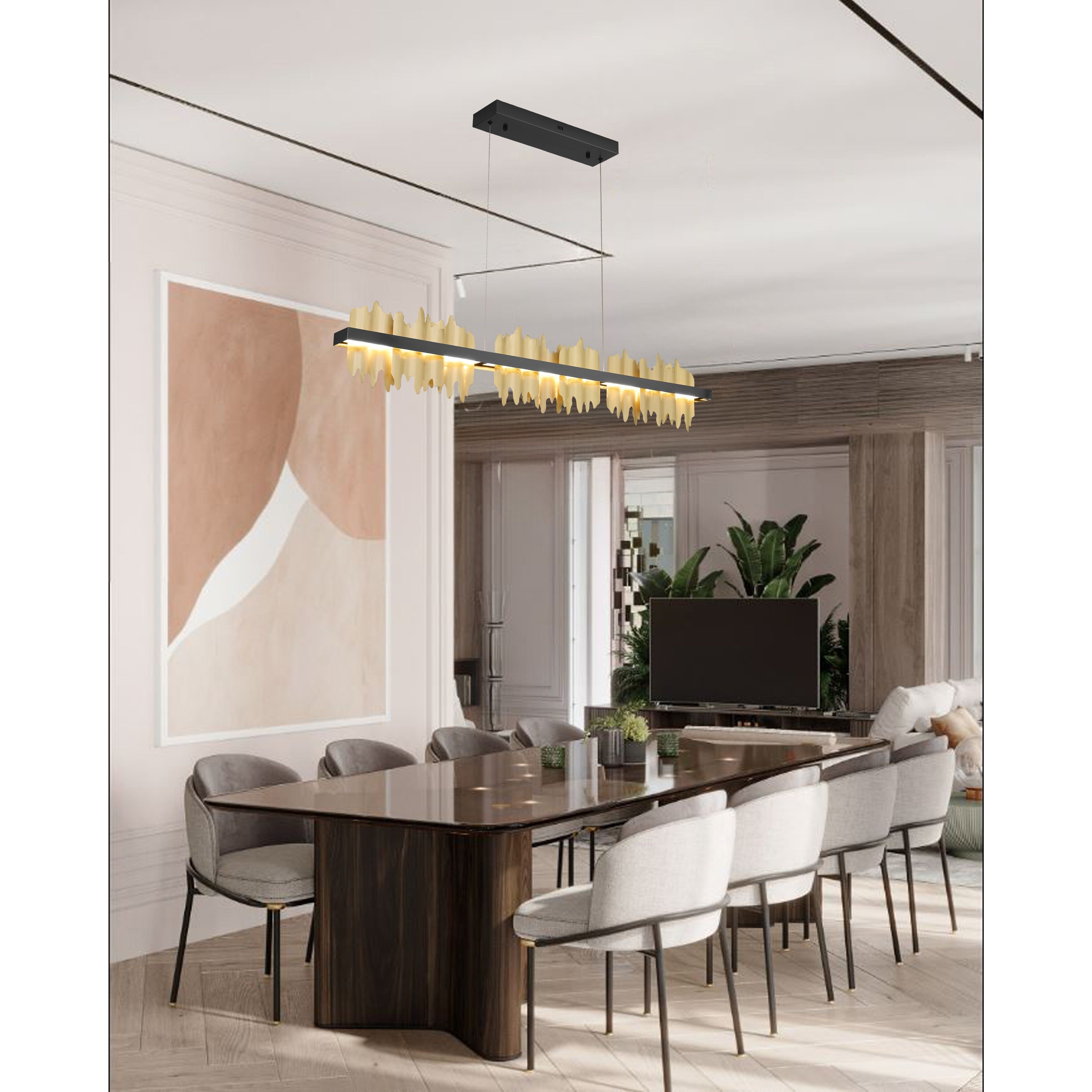 FT Series LED 3.15 inch Black and Brass Chandelier Ceiling Light