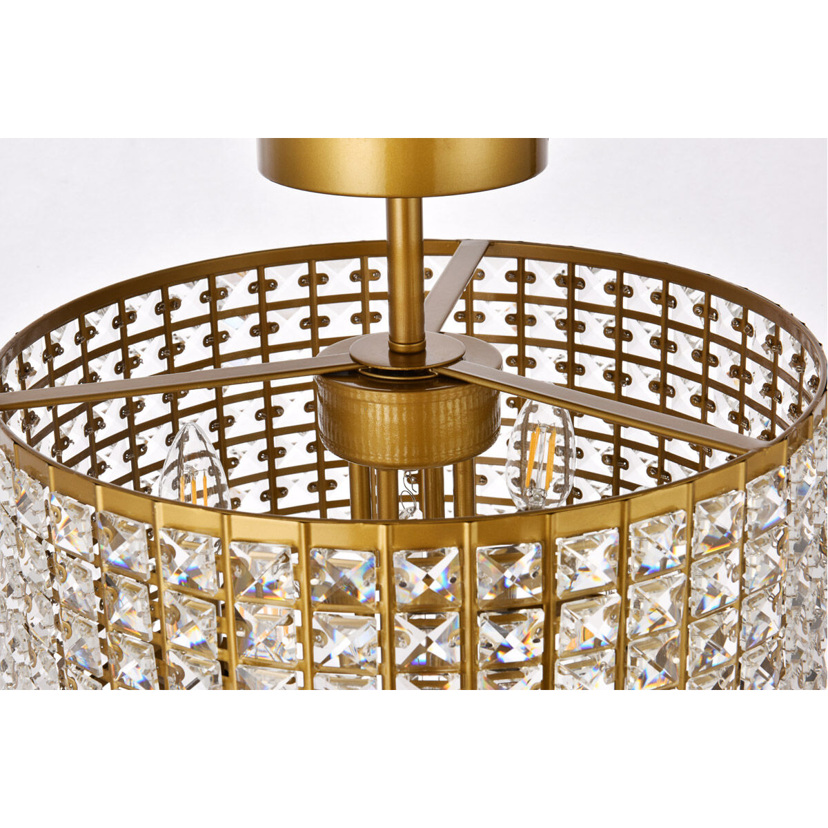 Elise 4 Light 14 inch Brass Flush Mount Ceiling Light