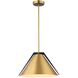 Baltic LED 15 inch Black and Brass Pendant Ceiling Light