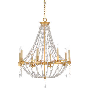 Claire 8 Light 27 inch Gold Leaf/Clear/Clear Pendant Ceiling Light