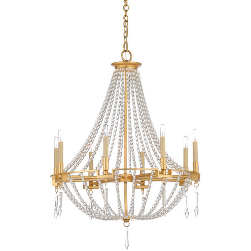 Claire 8 Light 27 inch Gold Leaf/Clear/Clear Pendant Ceiling Light