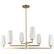 Krysta 6 Light 35.13 inch Brushed Gold Chandelier Ceiling Light