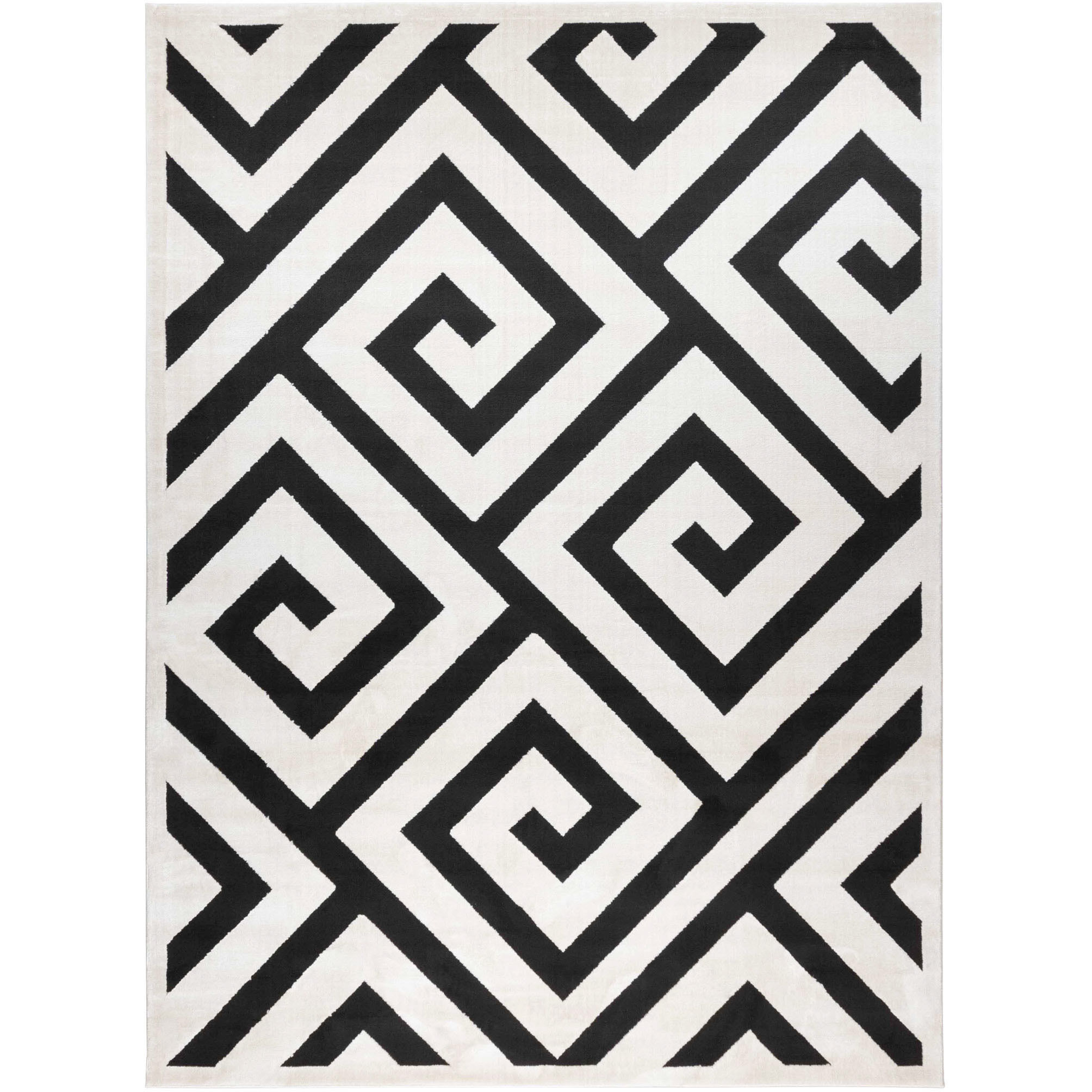 Optika 130 X 94 inch Black/White Rug in 8 x 11