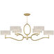 Allegretto 6 Light 63 inch Gold Chandelier Ceiling Light in Gold Leaf, Champagne Fabric