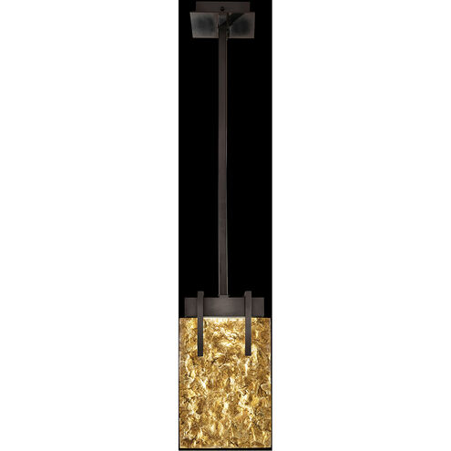 Terra LED 8 inch Black Pendant Ceiling Light in Gold Studio Glass