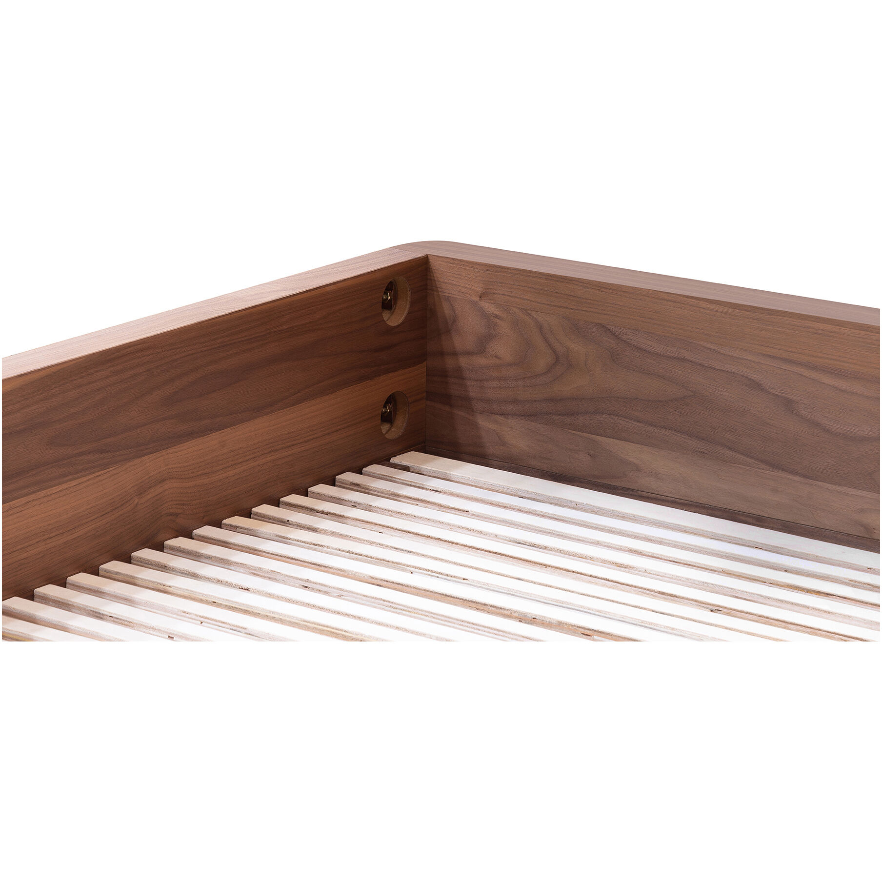 Round Off Brown Bed, Queen