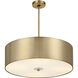 Grid 4 Light 24 inch Soft Rass Pendant Ceiling Light in Soft Brass