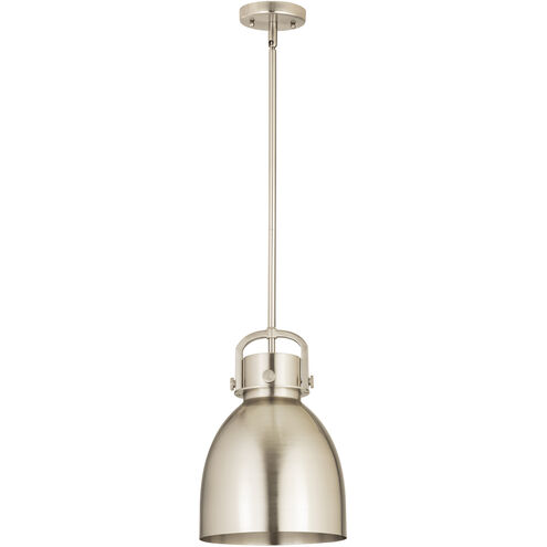 Newton Bell 1 Light 10 inch Satin Nickel Pendant Ceiling Light