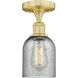 Caledonia 1 Light 5 inch Satin Gold Flush Mount Ceiling Light in Charcoal