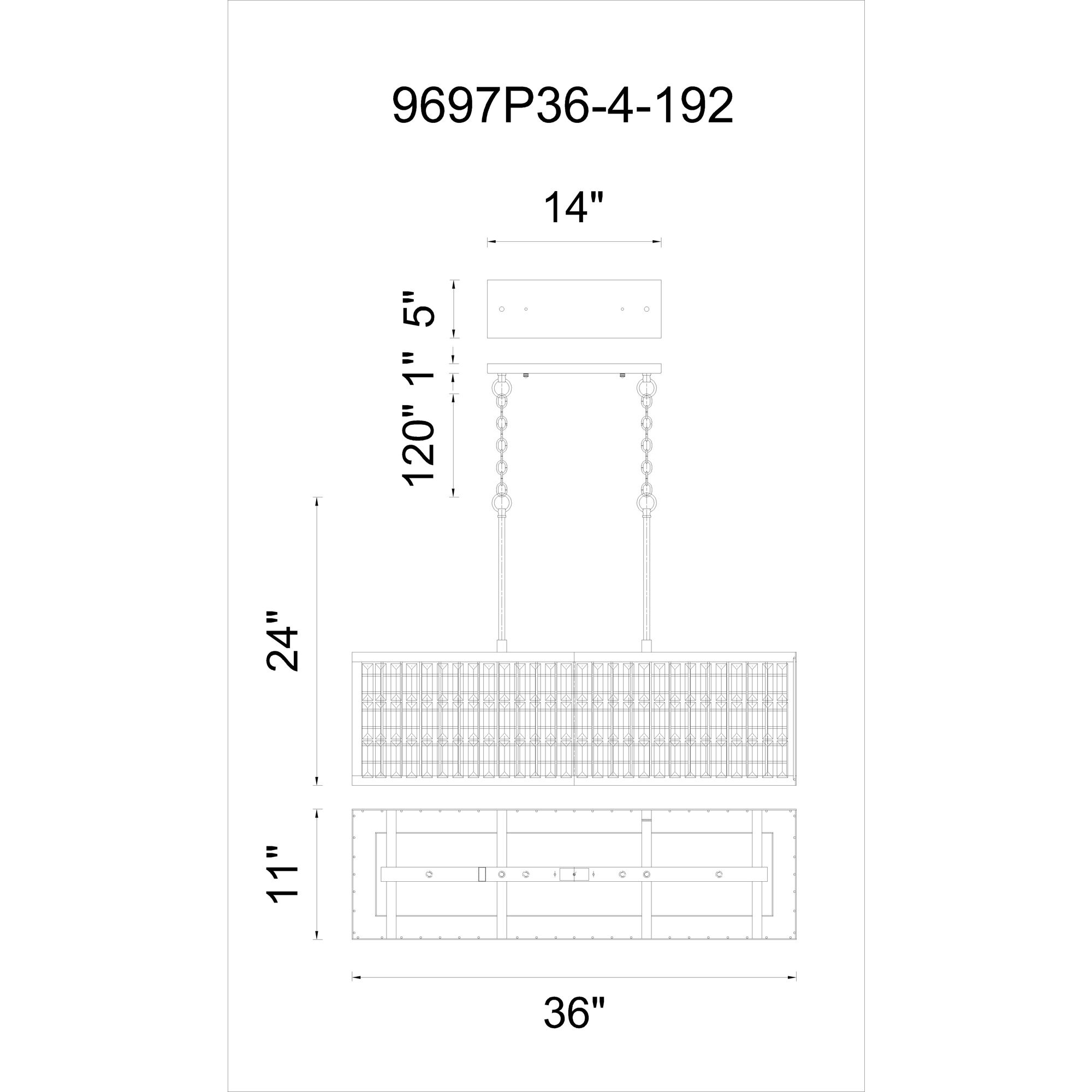 Meghna 4 Light 36 inch Brown Island/Pool Table Light Ceiling Light