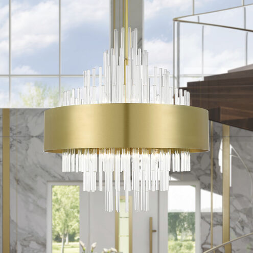Orenburg 14 Light 35 inch Natural Brass Large Pendant Chandelier Ceiling Light