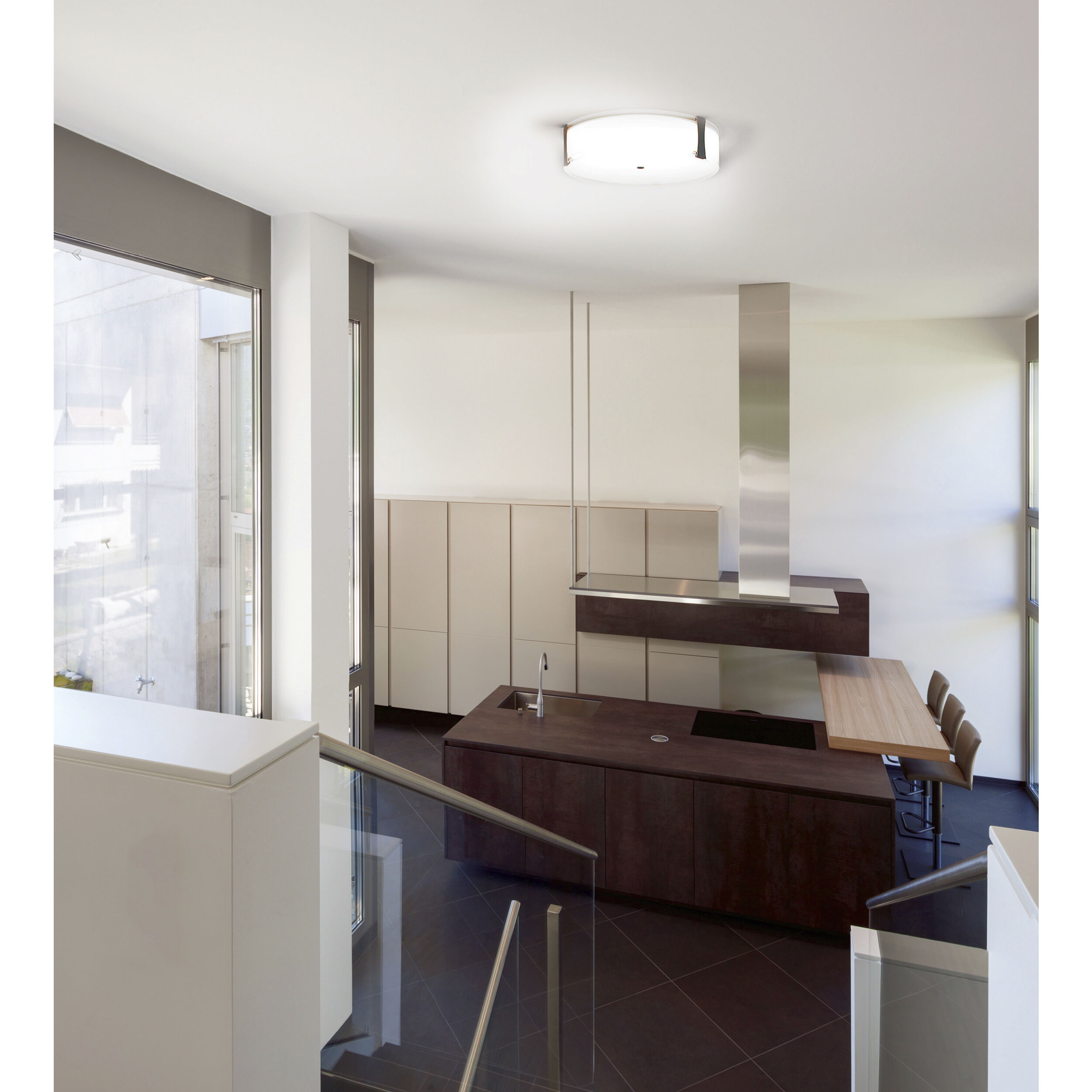 Tara 3 Light 14 inch Brushed Steel Flush Mount Ceiling Light in Incandescent