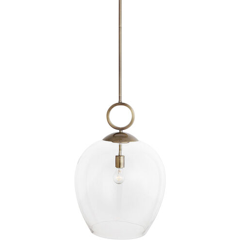 Calix 1 Light 15.75 inch Aged Brass Pendant Ceiling Light