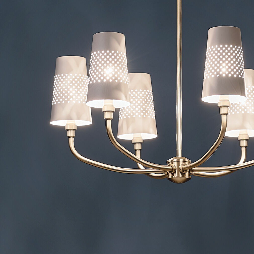 Adeena 6 Light 26.75 inch Brushed Natural Brass Chandelier Ceiling Light