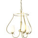 Flora 3 Light 19.4 inch Modern Brass Chandelier Ceiling Light in Opal