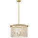 Indra 4 Light 20.25 inch Lacquered Brass Convertible Semi-Flush Mount Ceiling Light