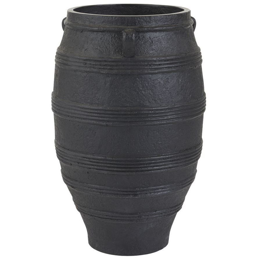 Chicago Matte Black Outdoor Planter, Large