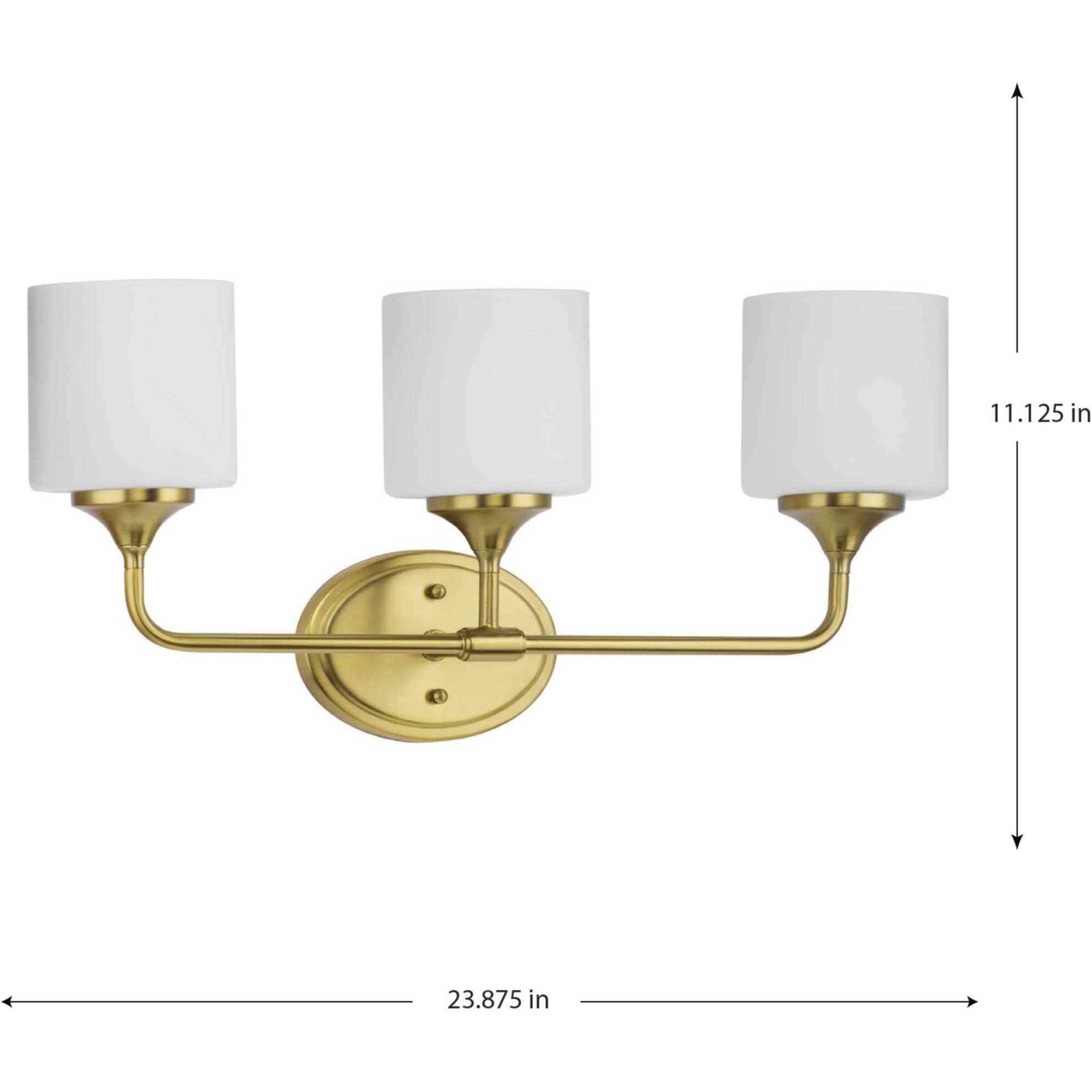 Lynzie 3 Light 23.88 inch Brushed Gold Bath Vanity Light Wall Light
