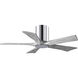 Atlas Irene-5HLK 42 inch Polished Chrome with Barnwood Tone Blades Ceiling Mount Paddle Fan in Barn Wood, Flush Mounted