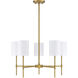 Traditional 5 Light 25 inch Natural Brass Chandelier Ceiling Light