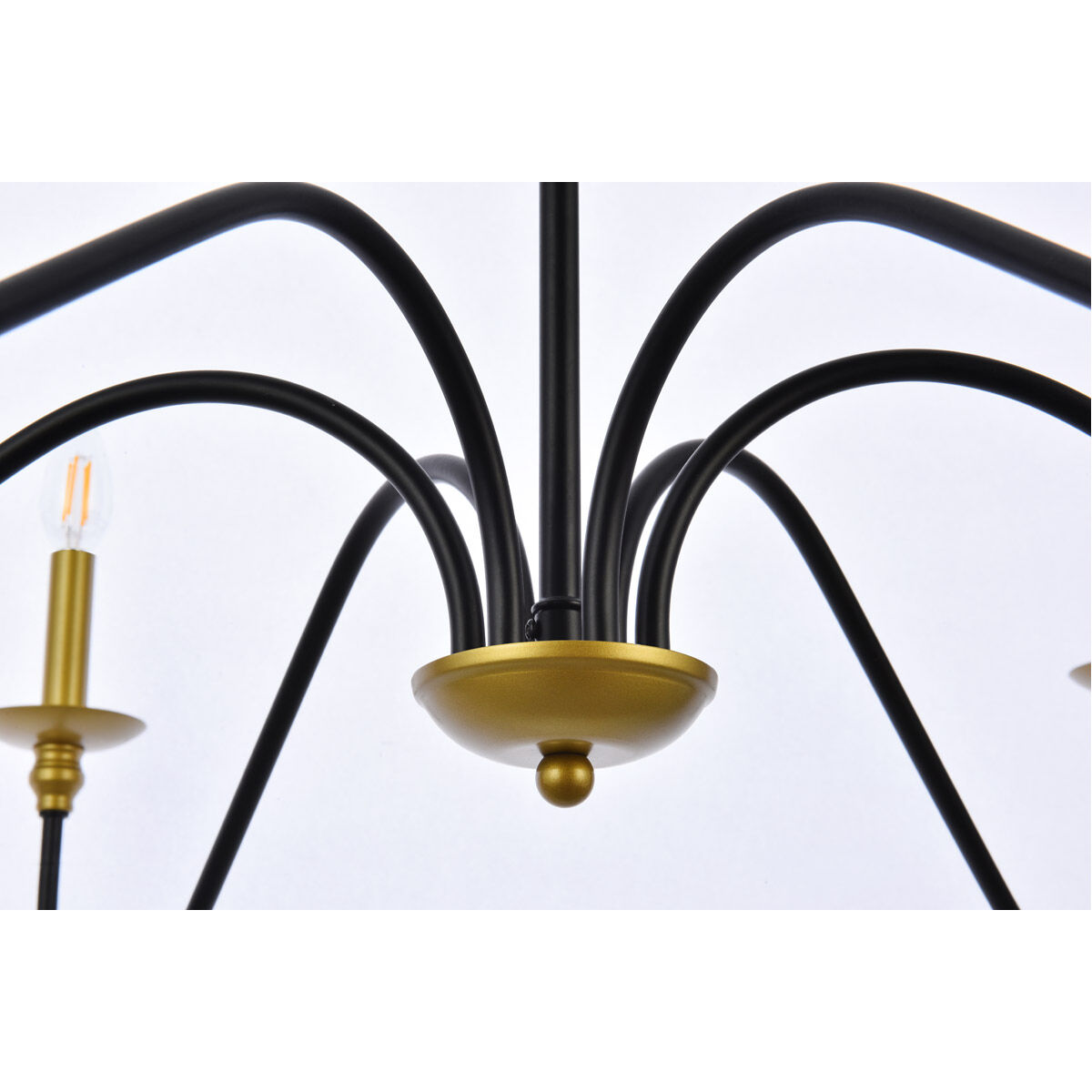 Rohan 6 Light 42 inch Brass and Black Chandelier Ceiling Light