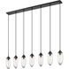 Arden 7 Light 54 inch Matte Black Linear Chandelier Ceiling Light