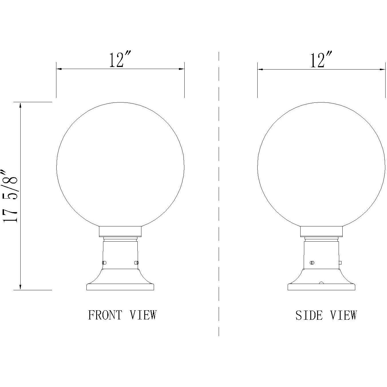 Laurent 1 Light 17.75 inch Black Outdoor Pier Mounted Fixture