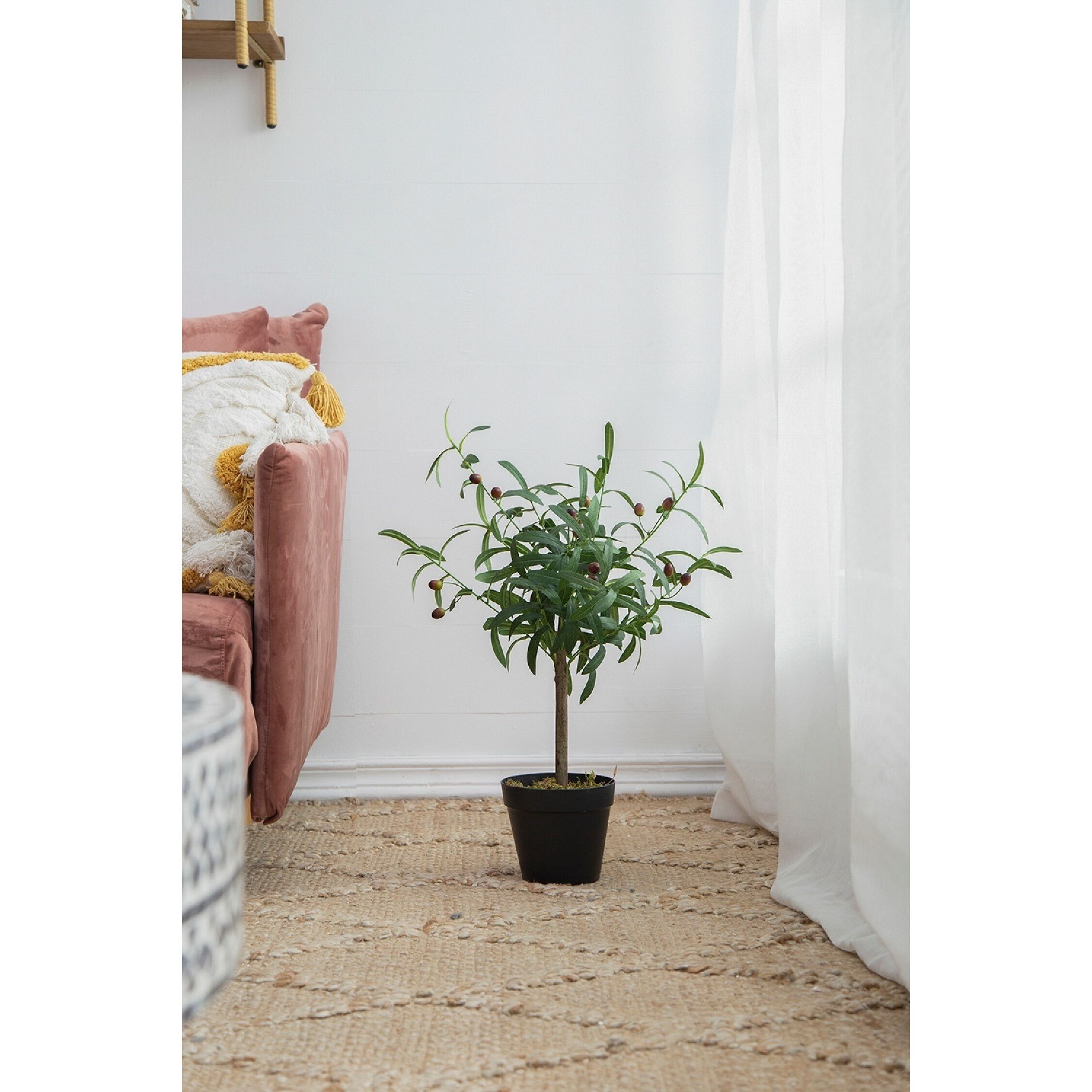 Olive Tree Green and Black Faux Plant