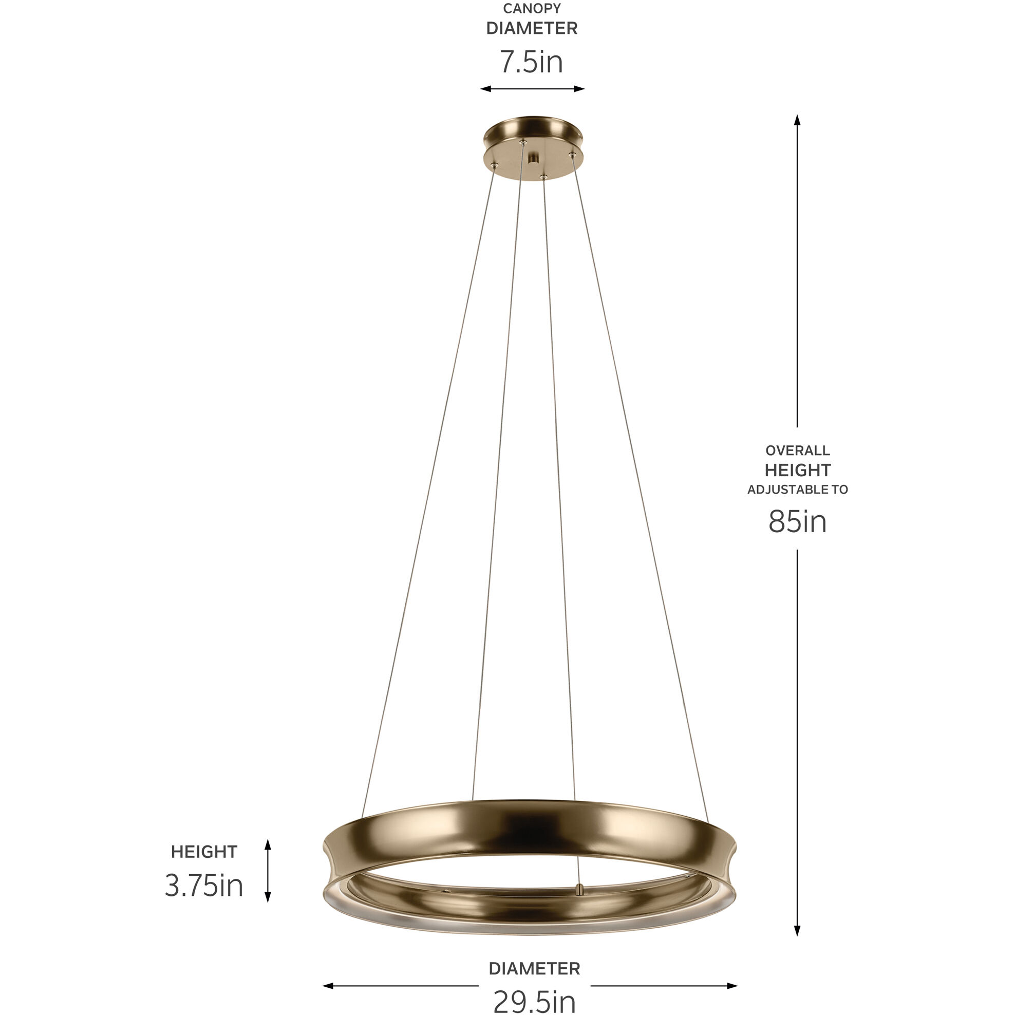 Larousse LED Champagne Bronze Chandelier Ceiling Light