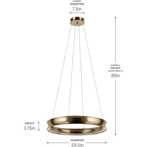 Larousse LED Champagne Bronze Chandelier Ceiling Light