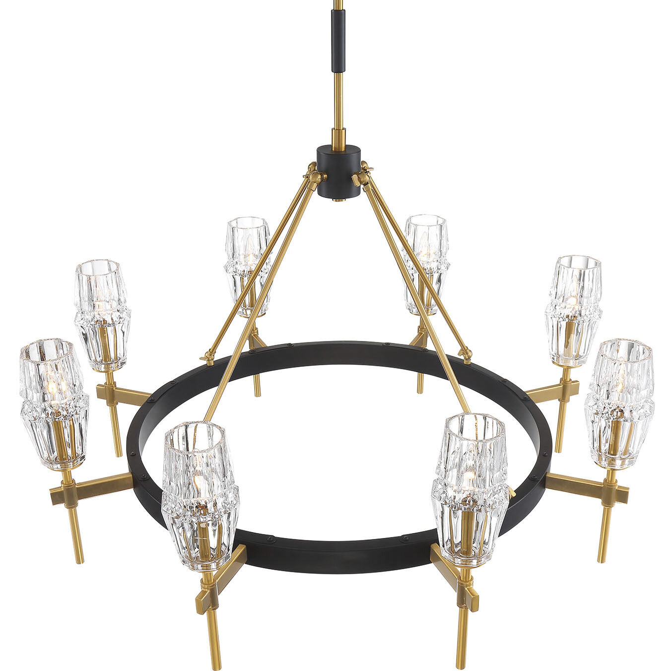 Gladstone 3 Light 21 inch Antique Brass/Black Chandelier Ceiling Light