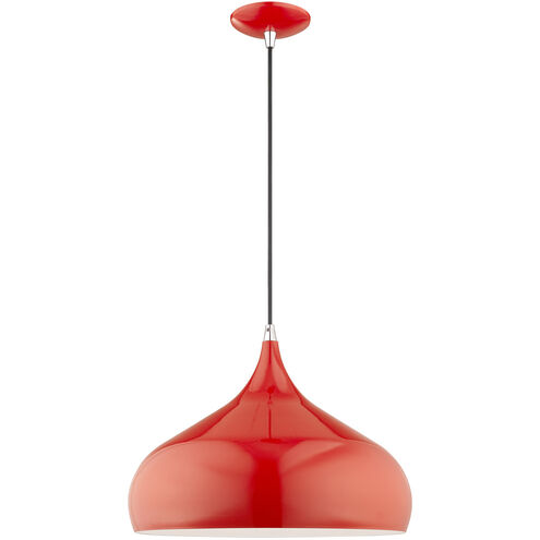 Allison 1 Light 16 inch Shiny Red Mini Pendant Ceiling Light