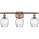 Ballston Salina 3 Light 26 inch Antique Copper Bath Vanity Light Wall Light, Ballston