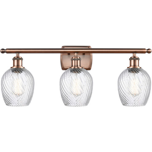 Ballston Salina 3 Light 26 inch Antique Copper Bath Vanity Light Wall Light, Ballston