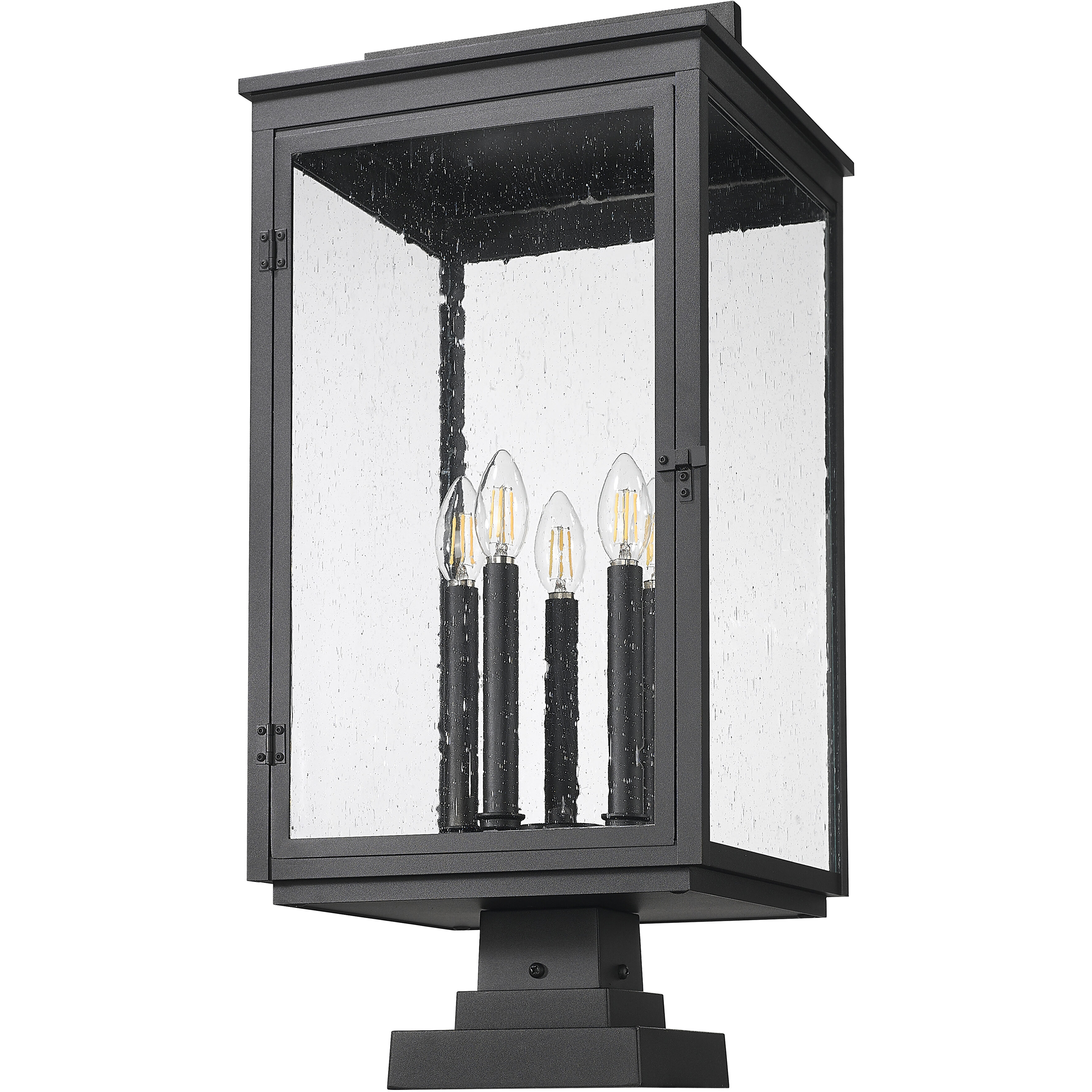 Hartwell 5 Light 27.75 inch Sand Black Outdoor Pier Mounted Fixture