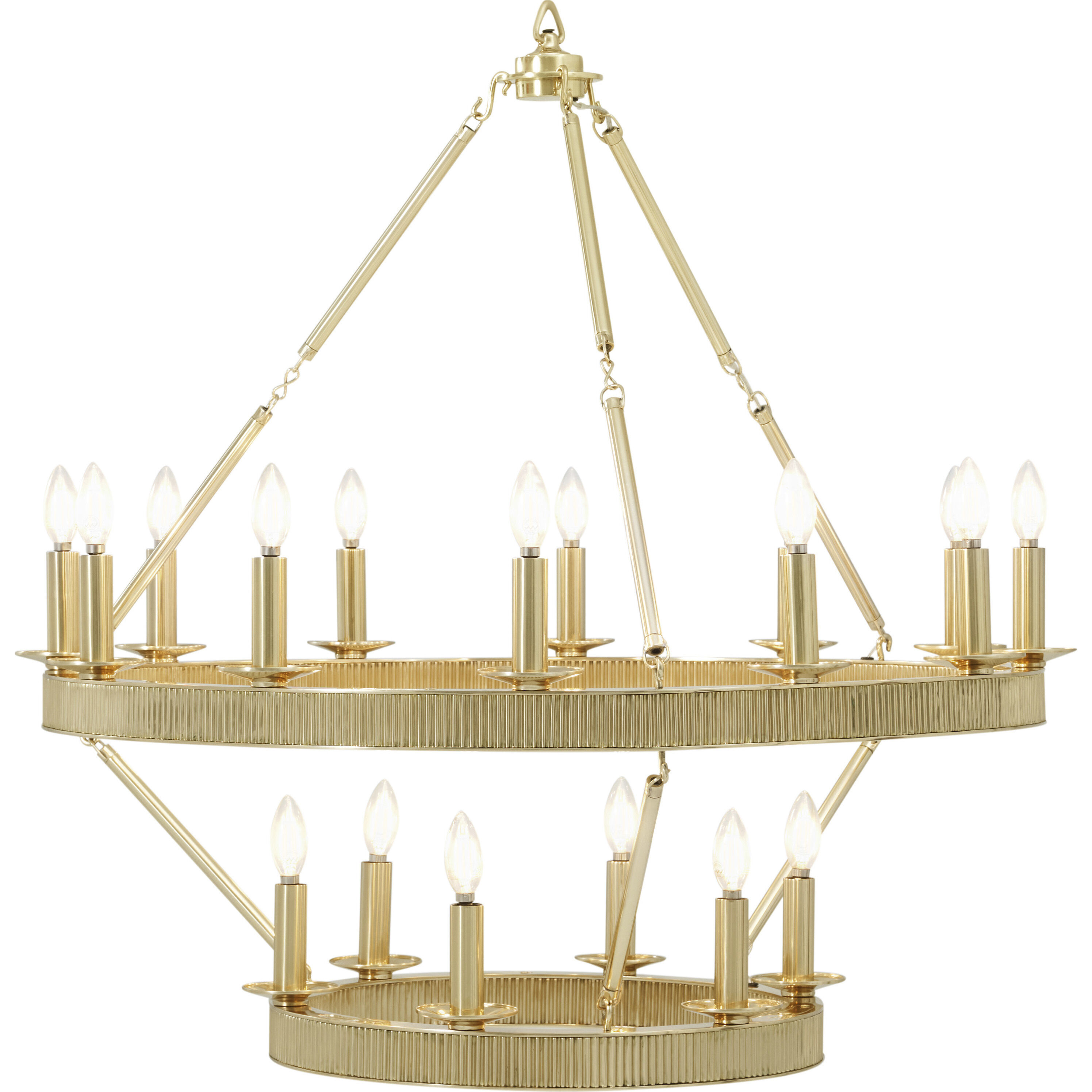 Simon 36 inch Polished Brass Chandelier Ceiling Light, Stack, TA Illuminations