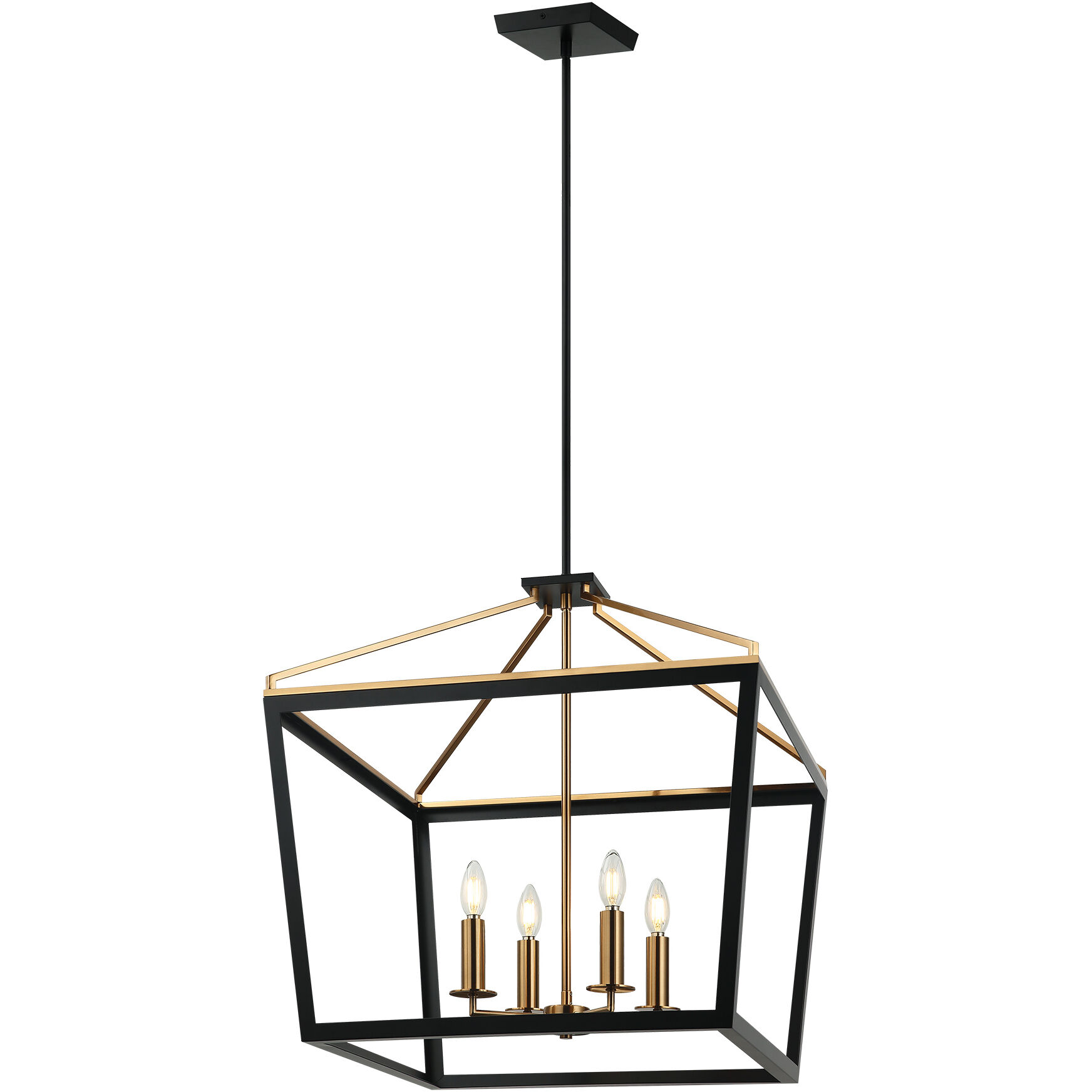Mavonshire 4 Light 22 inch Black and Aged Gold Brass Chandelier Ceiling Light