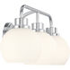 Contemporary 3 Light 24 inch Chrome Bathroom Vanity Light Wall Light