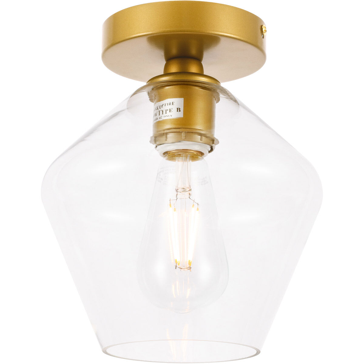 Rochester 1 Light 8 inch Brass Flush Mount Ceiling Light