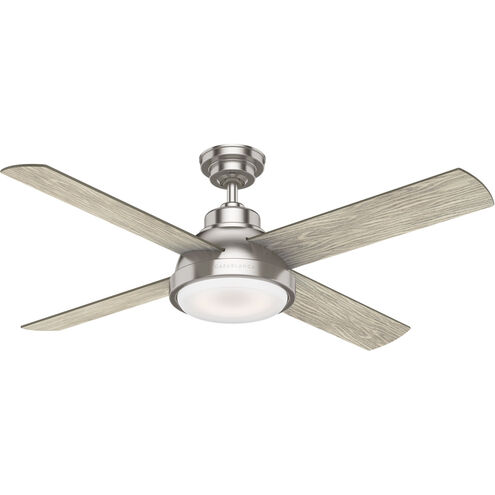 Levitt 54 inch Brushed Nickel with Brushing Barnwood, Rustic Oak Blades Ceiling Fan