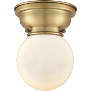 Aditi Beacon LED 6.25 inch Brushed Brass Flush Mount Ceiling Light in Matte White Glass, Aditi