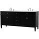 Park Avenue 72 X 22 X 35 inch Black Vanity Sink Set