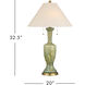Classico 32.5 inch 75 watt Green and Beige and Antique Brass Table Lamp Portable Light