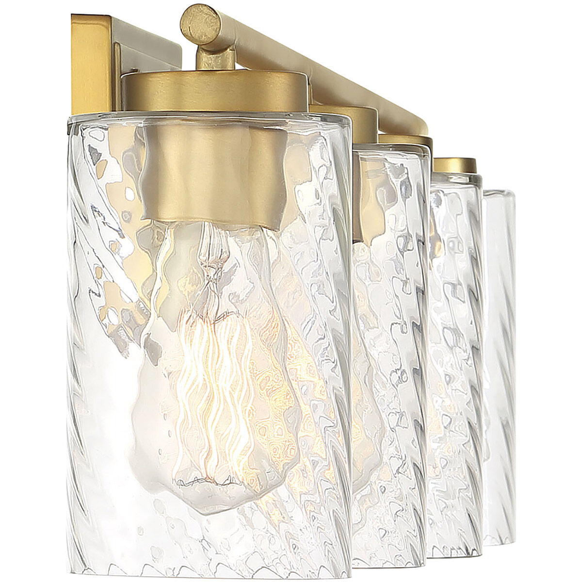 Transitional 4 Light 32 inch Natural Brass Bathroom Vanity Light Wall Light