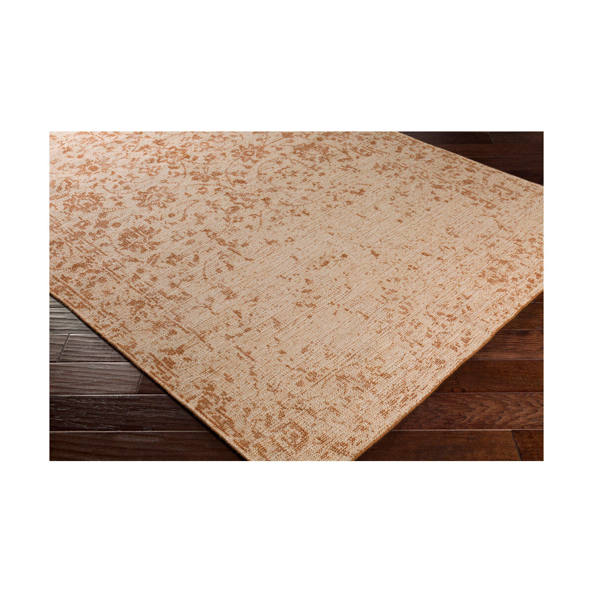 Hoboken 36 X 24 inch Orange and Neutral Area Rug, Wool