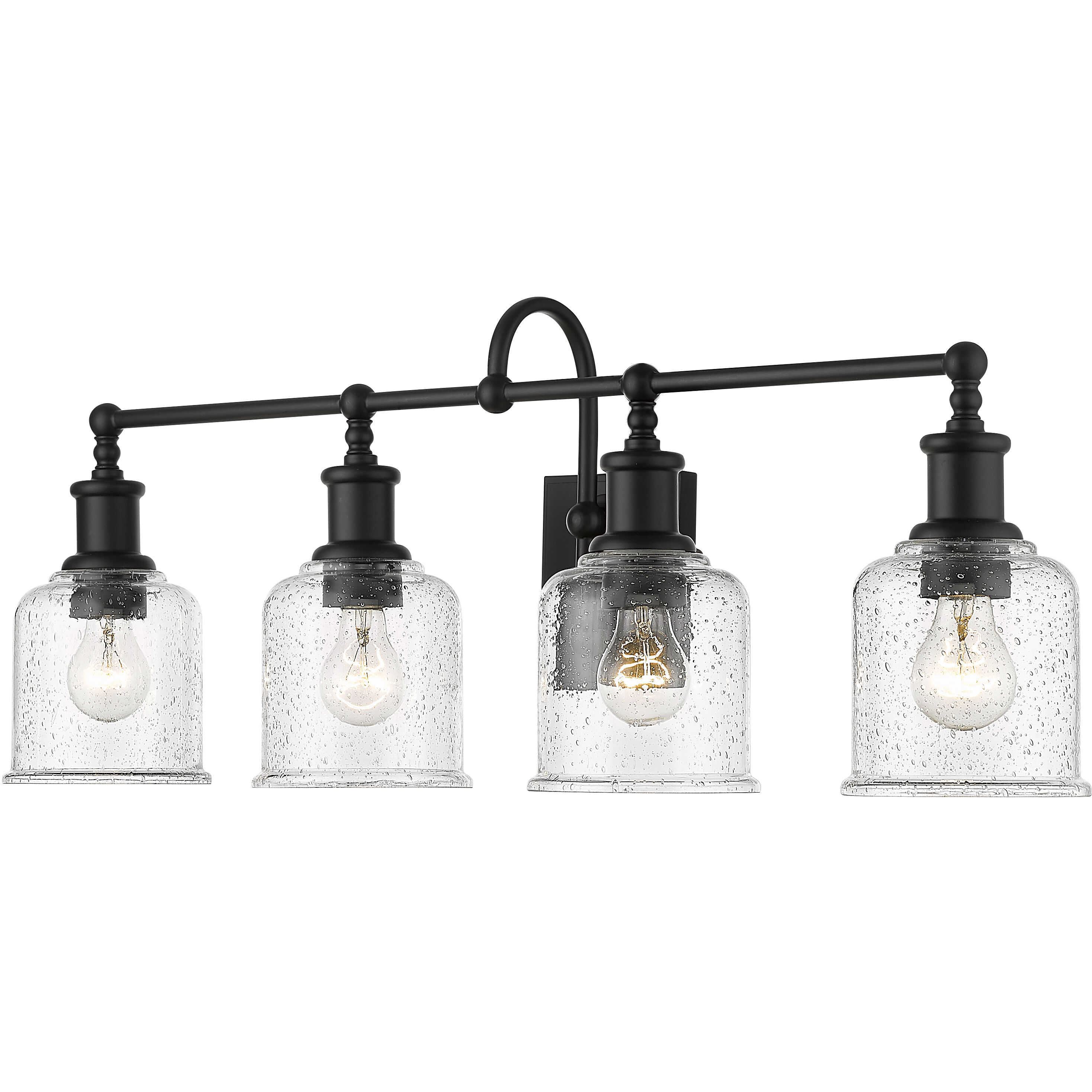 Bryant 4 Light 32 inch Matte Black Vanity Wall Light